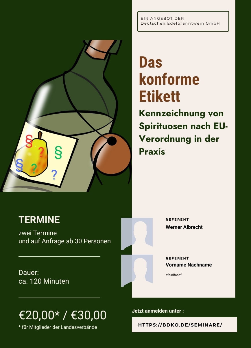 Kennzeichnung von Spirituosen