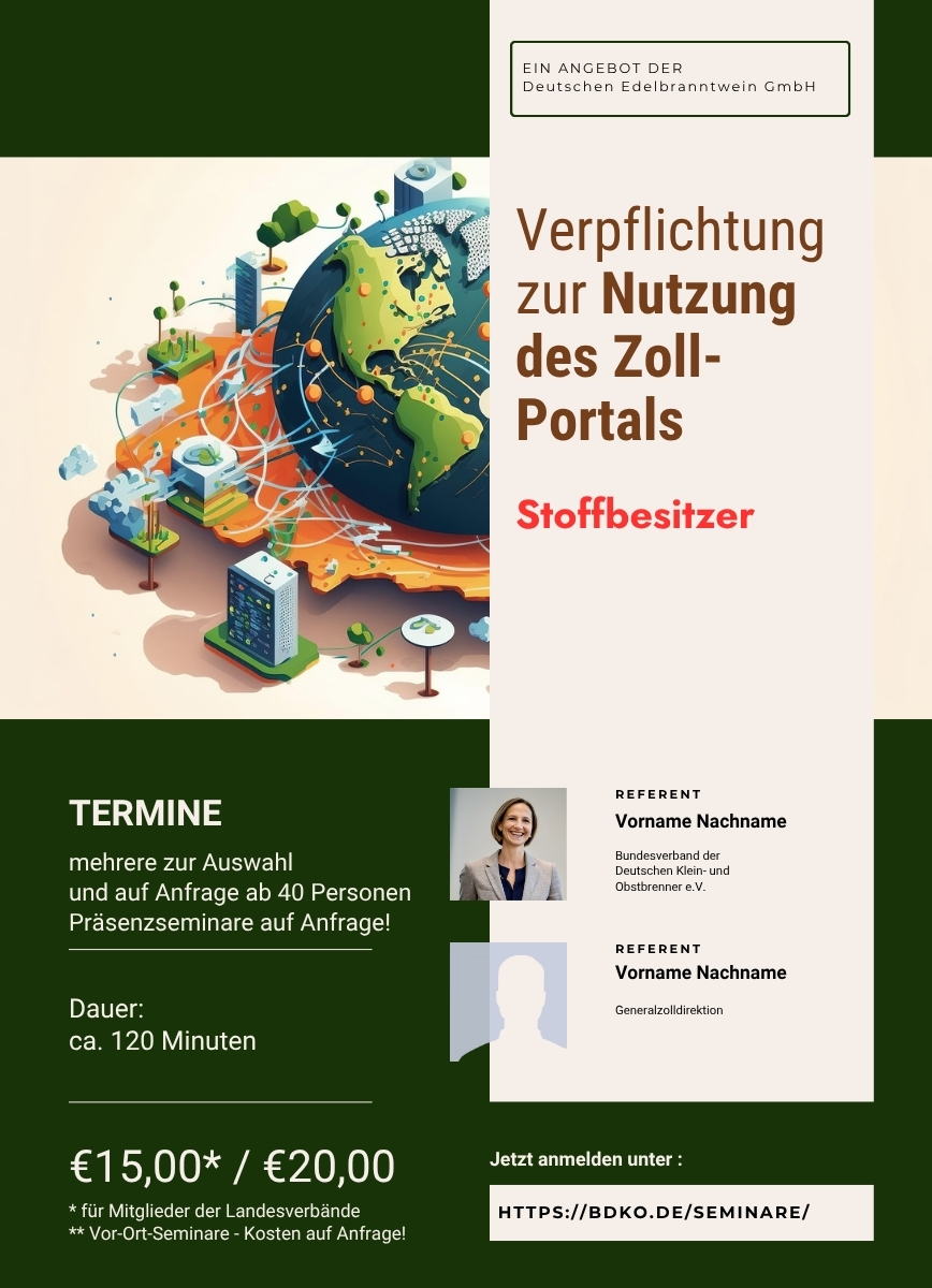 Zoll-Portal für Stoffbesitzer